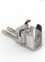 ULMA Inox Stainless Steel Electronic Pallet Truck with Fold-Up Operator Platform | PPT20 ULMA Inox Stainless Steel Electronic Pallet Truck with Fold-Up Operator Platform | PPT20