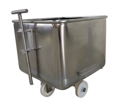 RVS Normwagen 200L met aangepast handgreep en driplip RVS Normwagen 200L met aangepast handgreep en driplip