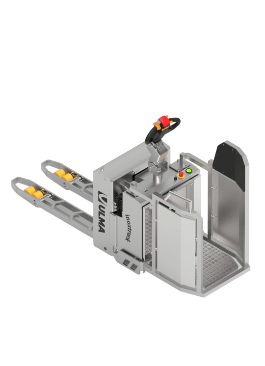 ULMA Inox RVS Elektronische palletwagen met opklapbaar bestuurdersplatform | PPT20